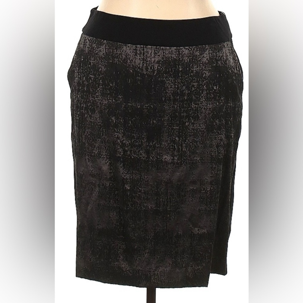 Large/XL Eileen Fisher (38” waistband) grey black jacquard pencil ponte skirt